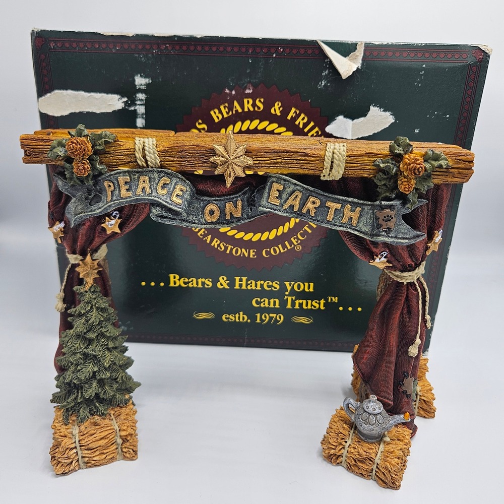 Boyds Bears Peace On Earth Nativity Series 4 Bearstone Backdrop 1994 TBC Box - Picture 7 of 8